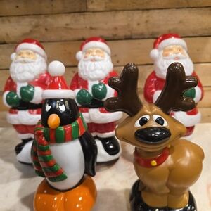 Festive Santa, Penguin, and Reindeer Blow Mold